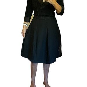 Lilith Black Skater Cotton Texture Skirt.Size L